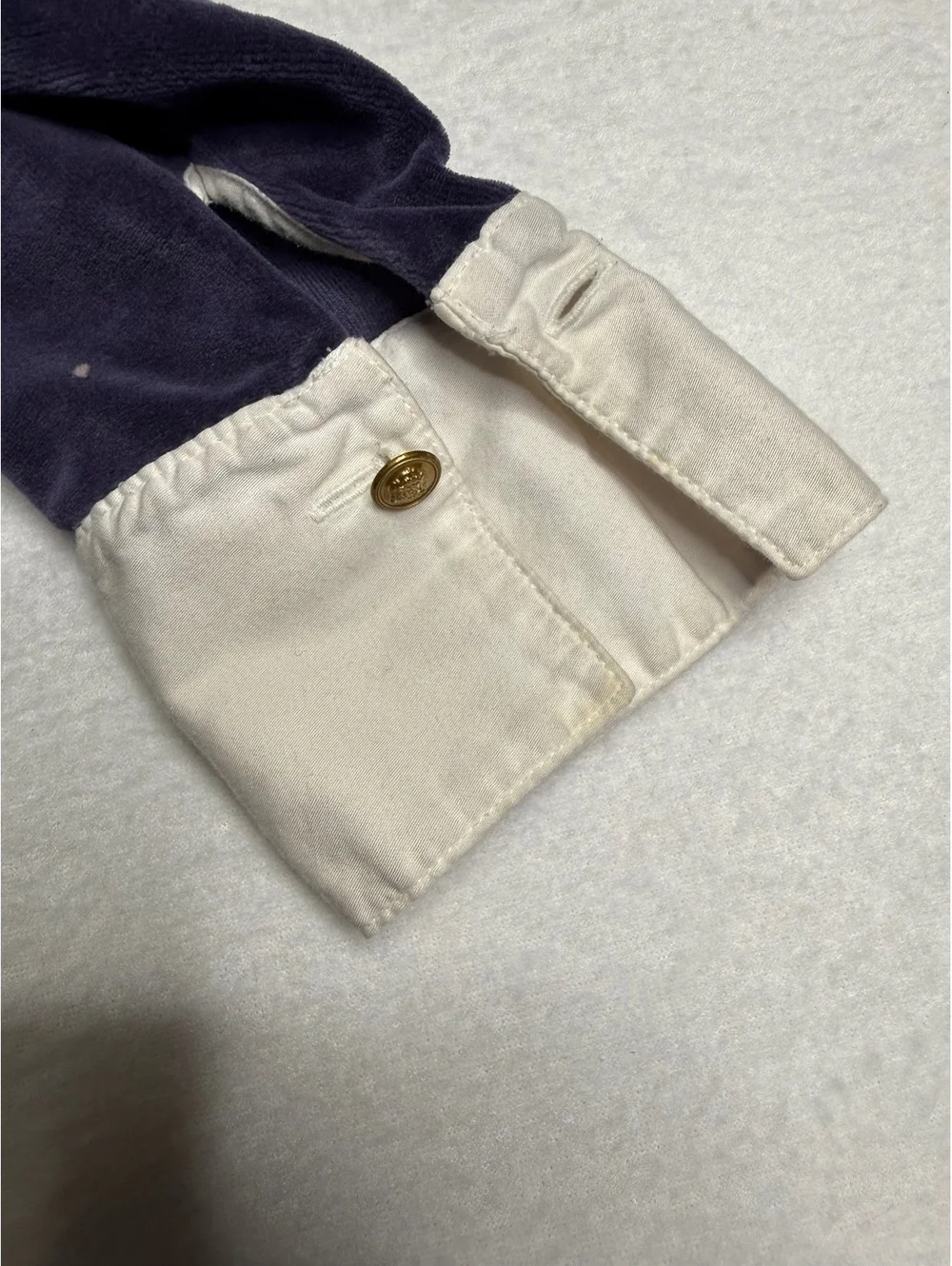 Ralph Lauren Girls Size 6 Navy Velour Dress Cream Collar Long Sleeve